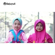 Gamis Anak Kombinasi 2 Warna Niqab Umur 6 Tahun