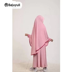 Baju Muslim Anak Putih Warna Hitam Umur 11 Tahun