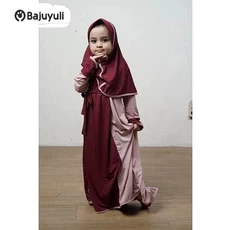 Gamis Anak Hijau Botol Cadar Grosir