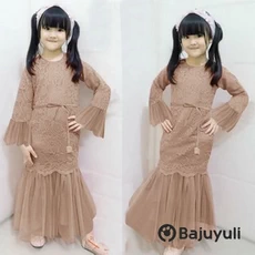 Gamis Anak Warna Navy Warna Putih Umur 11 Tahun