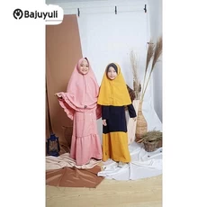 Gamis Anak Bahan Moscrepe Santri Umur 6 Tahun