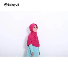 Gamis Anak Hijau Botol Niqab Umur 8 Tahun