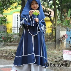 Gamis Anak Warna Hijau Botol SD Umur 10 Tahun