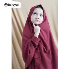 Gamis Anak Hijau Botol Polos Umur 10 Tahun