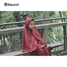 Gamis Anak Putih Niqab Umur 7 Tahun