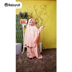 Gamis Anak Warna Navy Niqab Umur 9 Tahun