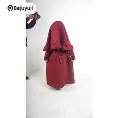 Gamis Anak Kombinasi 2 Warna Warna Hitam Dropship