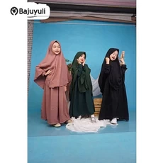 Gamis Anak Hijau Botol Murah Umur 7 Tahun