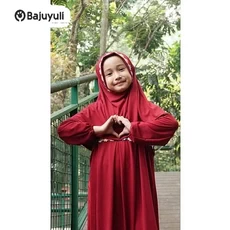 Gamis Anak Hijau Botol TPA Umur 12 Tahun