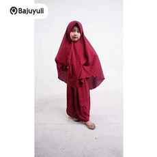 Baju Muslim Anak Putih Niqab Umur 12 Tahun