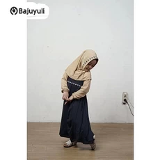Gamis Hitam Anak Perempuan Santri Umur 6 Tahun