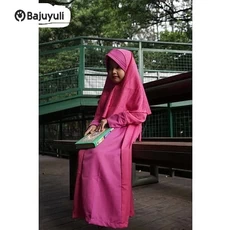 Gamis Anak Warna Hijau Botol Syari ABG