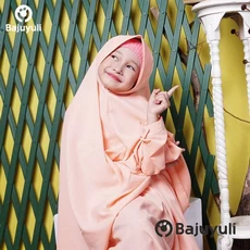 Gamis Anak Hijau Botol Niqab Umur 10 Tahun