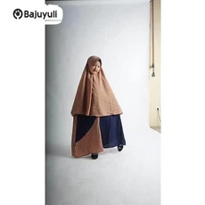 Gamis Anak Bahan Wolfis Niqab Tanggung