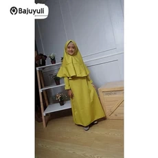 Gamis Jeans Anak Perempuan Warna Putih Umur 6 Tahun