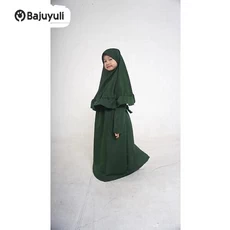 Gamis Anak Bahan Moscrepe Niqab Umur 5 Tahun