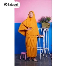 Gamis Jeans Anak Perempuan Warna Putih Umur 8 Tahun