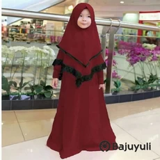 Gamis Anak Warna Hijau Botol SD Dropship