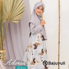 Gamis Anak Hijau Botol Niqab ABG