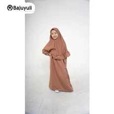 Gamis Anak Bahan Moscrepe Warna Putih Umur 7 Tahun