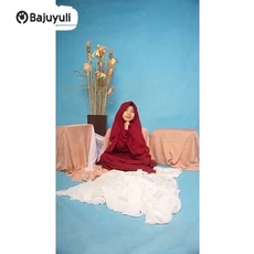 Gamis Anak Hijau Botol Niqab Umur 8 Tahun