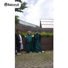 Gamis Anak Kombinasi Kotak Lebaran Umur 12 Tahun