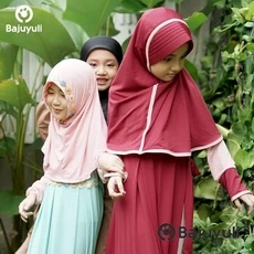 Gamis Anak Kombinasi 2 Warna Pesantren Umur 11 Tahun