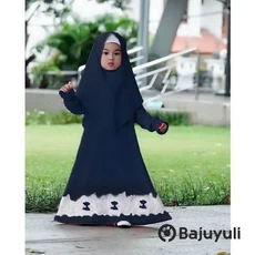 Gamis Anak Hijau Botol Syari Umur 11 Tahun