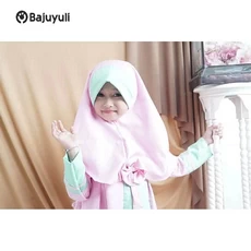 Gamis Anak Warna Hijau Botol Niqab Reseller