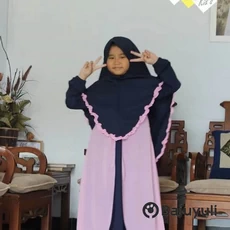 Gamis Anak Warna Navy SMP Umur 12 Tahun