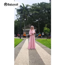 Gamis Anak Hijau Botol Cadar Umur 6 Tahun