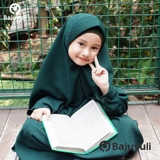 Gamis Anak Warna Navy Santri Umur 9 Tahun