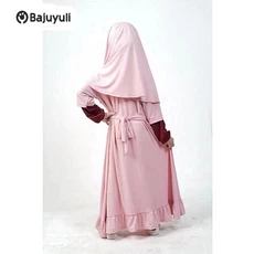 Jilbab Anak Syari Warna Hitam Umur 6 Tahun