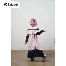 Gamis Anak Hijau Botol TPA Umur 13 Tahun