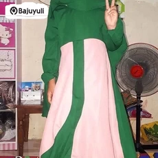 Gamis Anak Kombinasi Kotak Seragam Terbaru