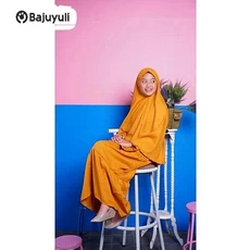 Gamis Anak Putih Warna Putih Tanggung