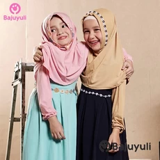 Gamis Anak Bahan Moscrepe Warna Putih Dropship