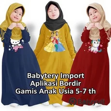 Gamis Anak Bahan Moscrepe Santri Dropship