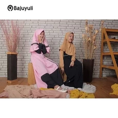 Gamis Anak Bahan Wolfis Niqab Umur 5 Tahun