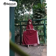 Gamis Anak Kombinasi 2 Warna TPQ Umur 10 Tahun