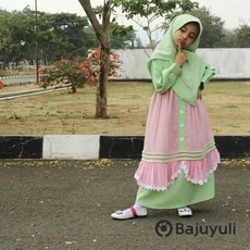 Gamis Monalisa Anak Warna Hitam Umur 12 Tahun