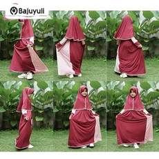 Gamis Anak Warna Hijau Botol Lebaran Umur 8 Tahun