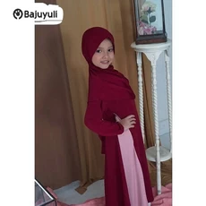 Gamis Anak Warna Hijau Botol Cadar Ecer