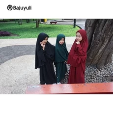 Gamis Anak Warna Hijau Botol Ngaji ABG