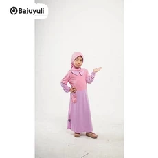 Gamis Anak Bahan Moscrepe Cadar Umur 6 Tahun