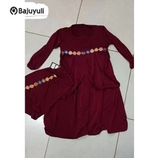 Gamis Anak Warna Hijau Botol Syari Dropship