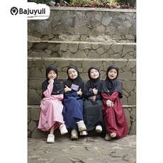 Gamis Anak Hijau Botol SD Ecer