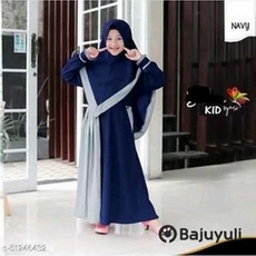 Gamis Anak Warna Hijau Botol Murah ABG