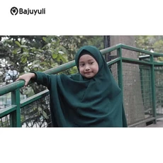 Gamis Anak Hijau Botol Syari Ecer