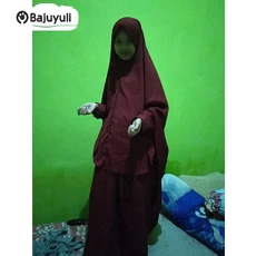 Gamis Anak Hijau Botol Syari Remaja